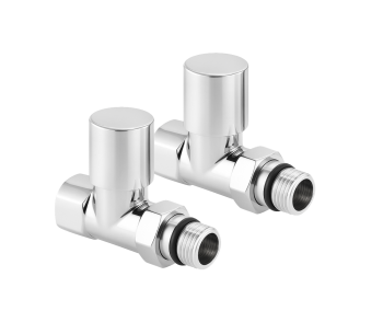 Комплект прямих радіаторних кранів з накидною гайкою і круглою ручкою RV-7012 Комплект прямих радіаторних кранів з накидною гайкою і круглою ручкою RV-7012