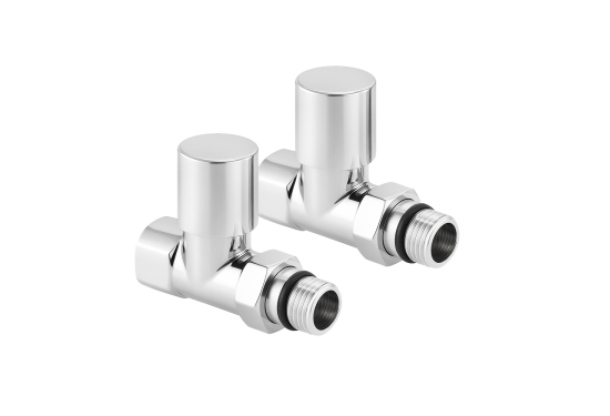 Комплект прямих радіаторних кранів з накидною гайкою і круглою ручкою RV-7012 Комплект прямих радіаторних кранів з накидною гайкою і круглою ручкою RV-7012