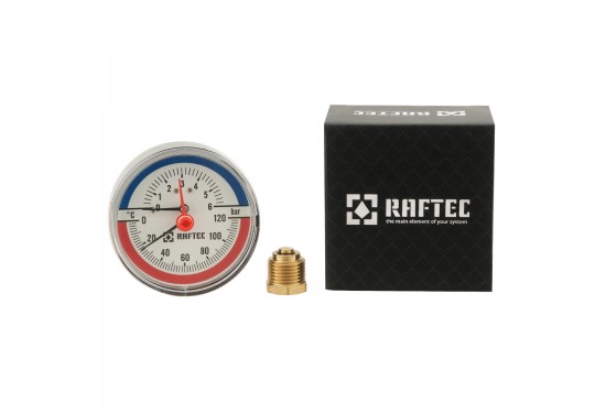 Термоманометр аксіальний 6 bar 1/2" RATM680 Термоманометр аксіальний 6 bar 1/2" RATM680