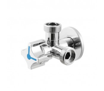 Кран приладовий кульовий 1/2' чотирьохпозиційний 1/2"x3/4"x3/4" VDRVC0101