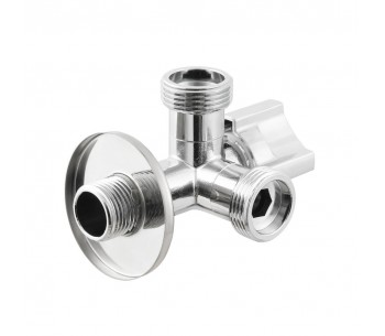 Кран приладовий кульовий 1/2' чотирьохпозиційний 1/2"x3/4"x3/4" VDRVC0101