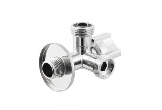 Кран приладовий кульовий 1/2' чотирьохпозиційний 1/2"x3/4"x3/4" VDRVC0101