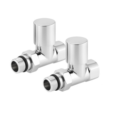 Комплект прямих радіаторних кранів з накидною гайкою і круглою ручкою RV-7012