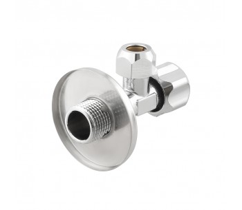 Кутовий вентильний кран для підключення побутової техніки RAFTEC SILVER (1/2"х3/8")  Ø10 VBE01005