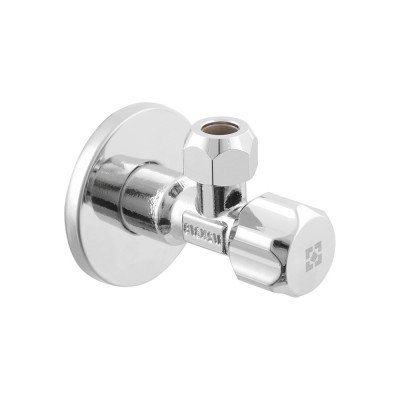 Кутовий вентильний кран для підключення побутової техніки RAFTEC SILVER (1/2"х3/8")  Ø10 VBE01005