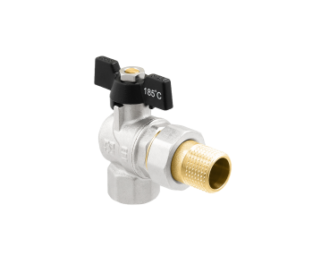 Кран кульовий кутовий з розбірним з'єднанням RAFTEC DRBS1-U-3-U