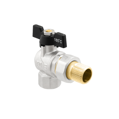 Кран кульовий кутовий з розбірним з'єднанням RAFTEC DRBS1-U-3-U