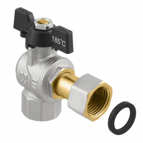 Кран кульовий кутовий RAFTEC BLACK з розбір. з'єднанням DRBZ1-2