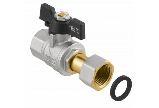 Кран кульовий прямий RAFTEC BLACK з розбір. з'єднанням PRB1-2 Кран кульовий прямий RAFTEC BLACK з розбір. з'єднанням PRB1-2