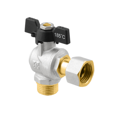 Кран кульовий кутовий RAFTEC BLACK з розбір. з'єднанням DRBM1-2