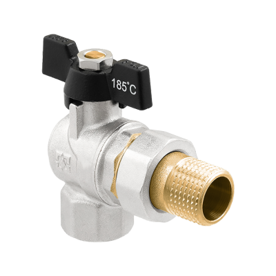 Кран кульовий кутовий з розбірним з'єднанням RAFTEC DRBS1-U-3-U