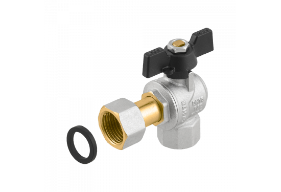 Кран кульовий кутовий RAFTEC BLACK з розбір. з'єднанням DRBZ1-2 Кран кульовий кутовий RAFTEC BLACK з розбір. з'єднанням DRBZ1-2