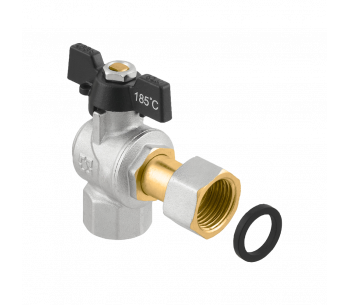 Кран кульовий кутовий RAFTEC BLACK з розбір. з'єднанням DRBZ1-2 Кран кульовий кутовий RAFTEC BLACK з розбір. з'єднанням DRBZ1-2