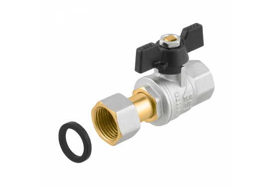 Кран кульовий прямий RAFTEC BLACK з розбір. з'єднанням PRB1-2 Кран кульовий прямий RAFTEC BLACK з розбір. з'єднанням PRB1-2