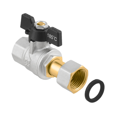 Кран кульовий прямий RAFTEC BLACK з розбір. з'єднанням PRB1-2