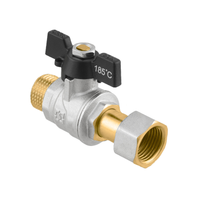 Кран кульовий прямий RAFTEC BLACK з розбір. з'єднанням PRBM1-2