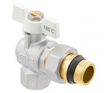 Кран кульовий кутовий з розбірним з'єднанням та антипротіканням RAFTEC WRBS1-3