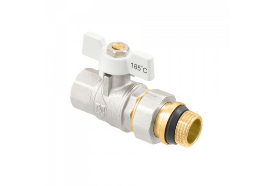 Кран кульовий прямий з розбірним з'єднанням та антипротіканням RAFTEC WRB1-3