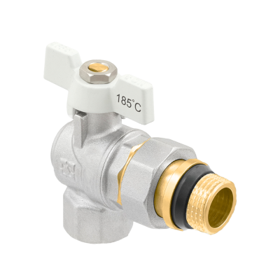 Кран кульовий кутовий з розбірним з'єднанням та антипротіканням RAFTEC WRBS1-3